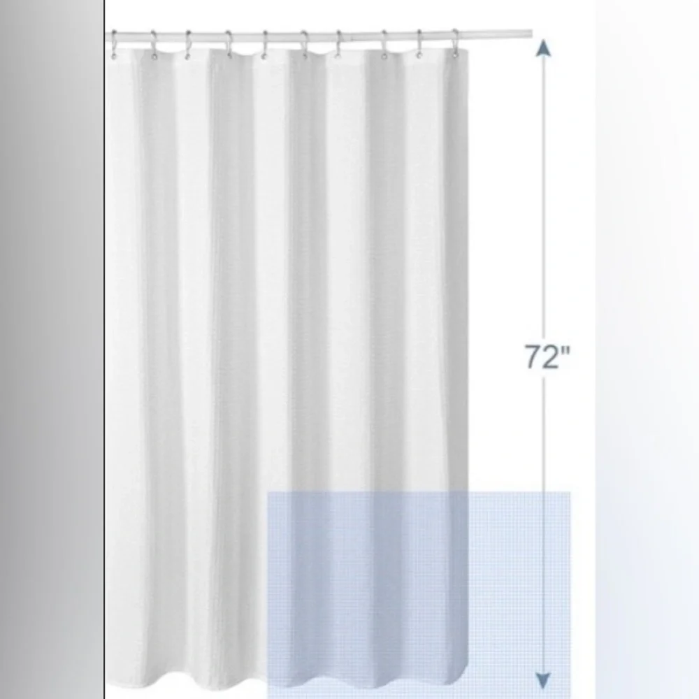 NWOT Shower Curtain: White, Waffle-Pattern, Grommet Holes